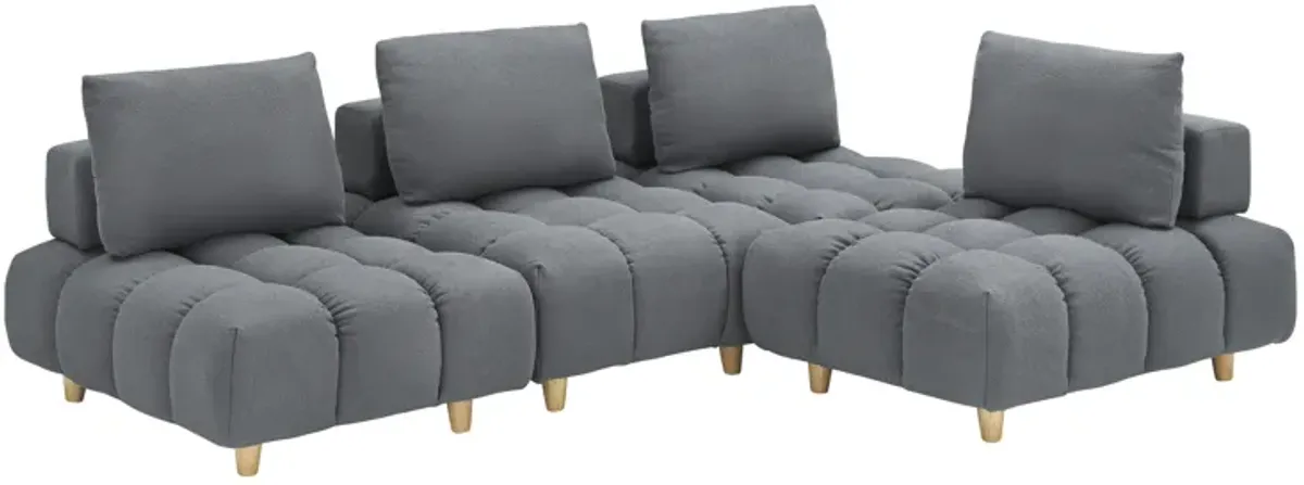 Merax 4 Seats Free Combination Teddy Fabric Sofa