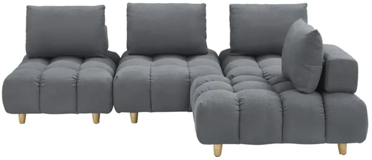 Merax 4 Seats Free Combination Teddy Fabric Sofa