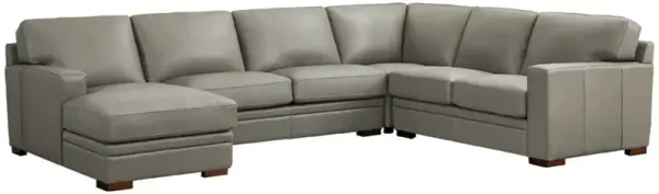 Dillon Top Grain Leather U-Shaped Sectional with Left Chaise