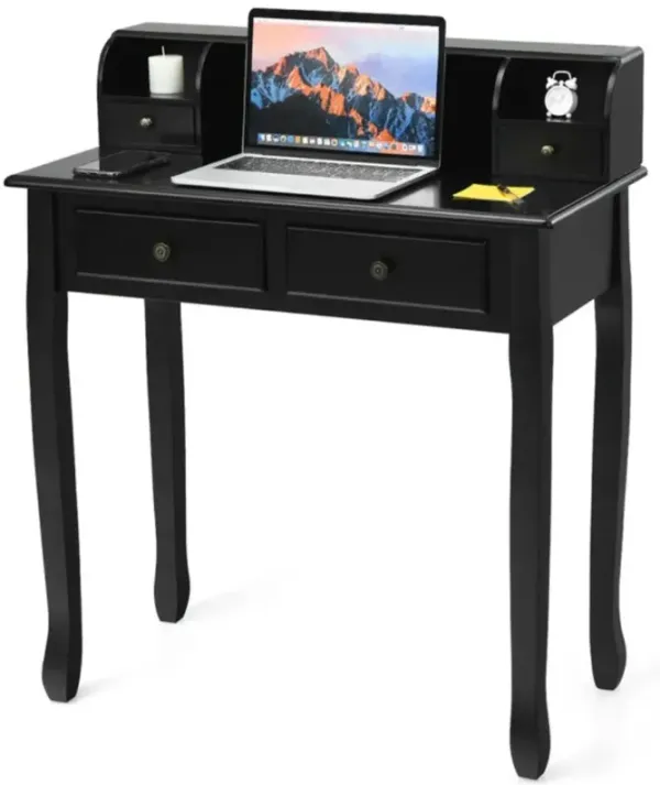 Removable Floating Organizer 2-Tier Mission Home Computer Vanity Desk