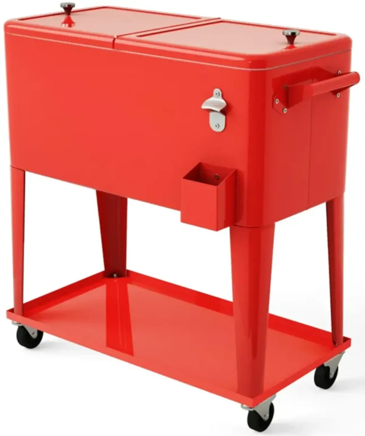 Hivvago 80 Quart Outdoor Patio Rolling Steel Construction Cooler