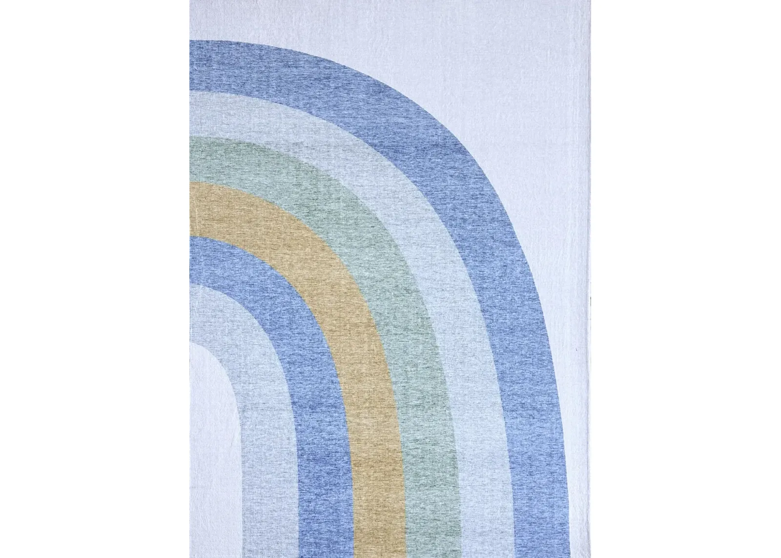 Soft Steps Playtime Rainbow Light Blue Ivory Soft Indoor Area Rug