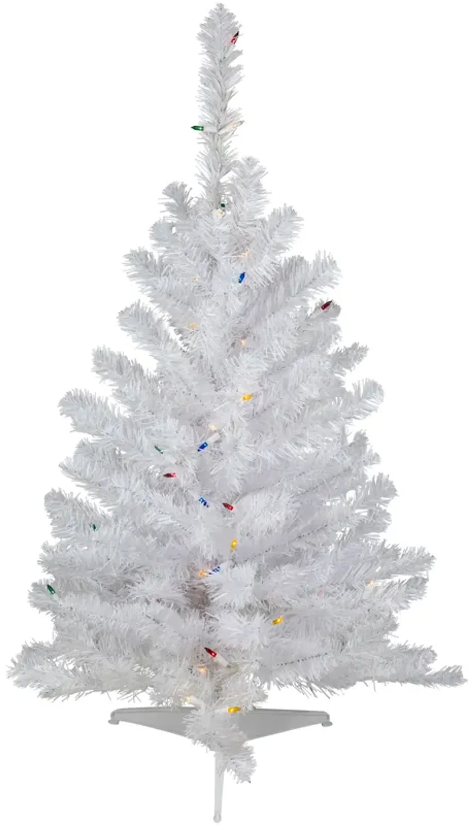 3' Pre-Lit Snow White Artificial Christmas Tree  Multi Lights