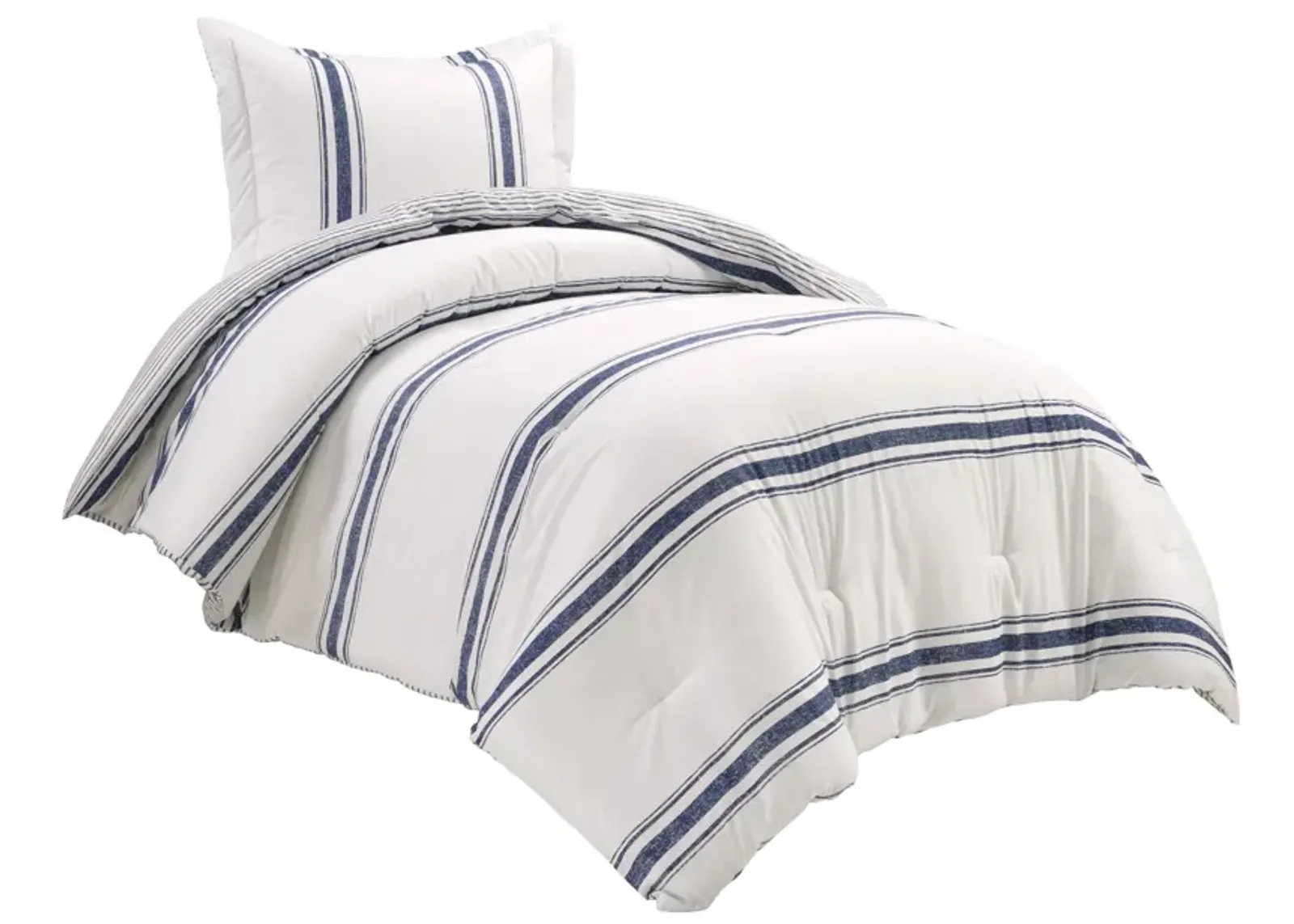 Farmhouse Stripe Reversible Cotton Comforter 2-Pc Set