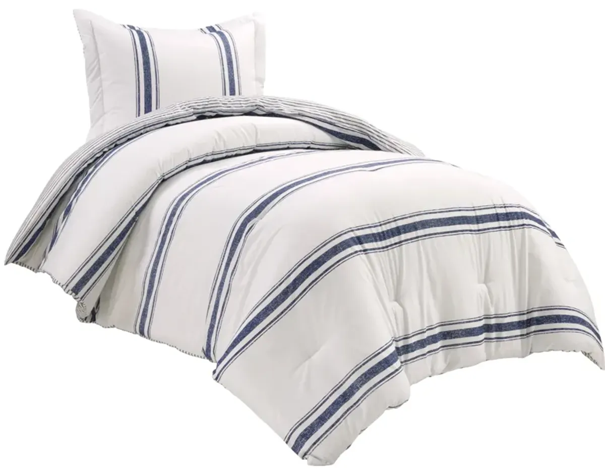 Farmhouse Stripe Reversible Cotton Comforter 2-Pc Set