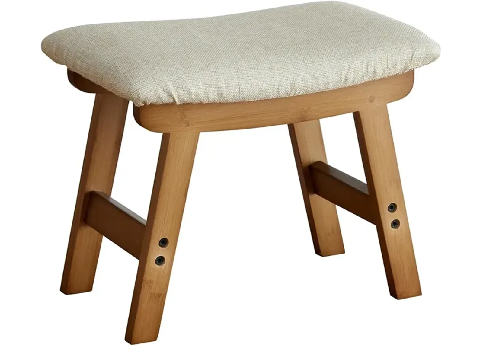 Viewcare Small Soft Footrest Ottoman with Wood Legs