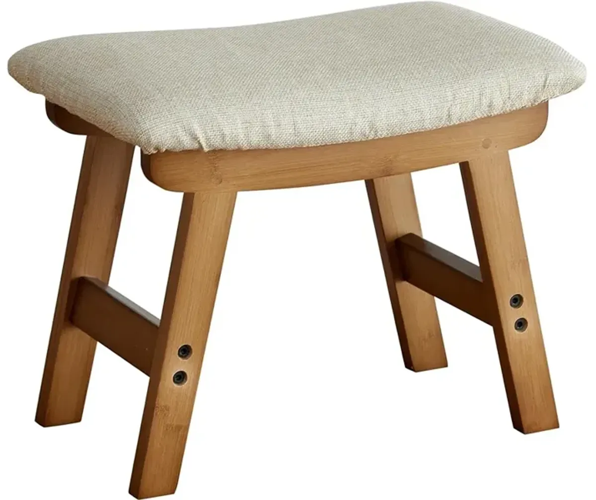 Viewcare Small Soft Footrest Ottoman with Wood Legs