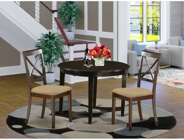3 PC small Kitchen Table set-round Table and 2 Dining Chairs