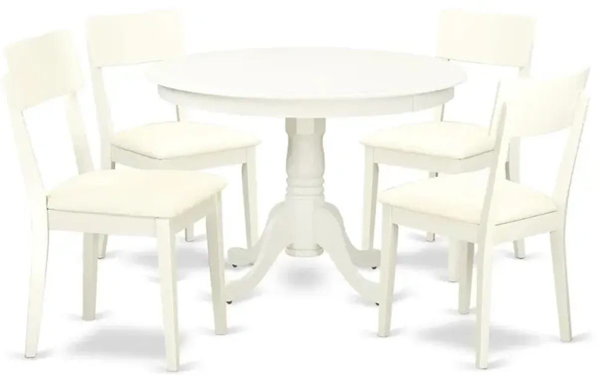Dining Room Set Linen White, HLAD5-LWH-LC