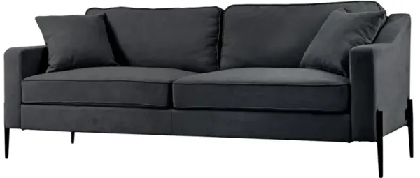 Upholstered Modern Loveseat With Metal Legs"