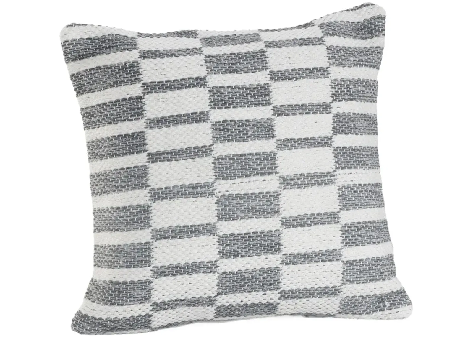 18" Gray and White Geometric Striped Square Throw Pillow