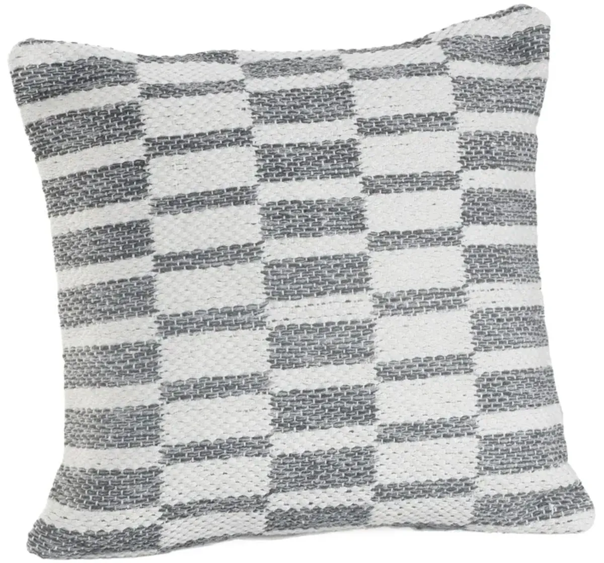 18" Gray and White Geometric Striped Square Throw Pillow