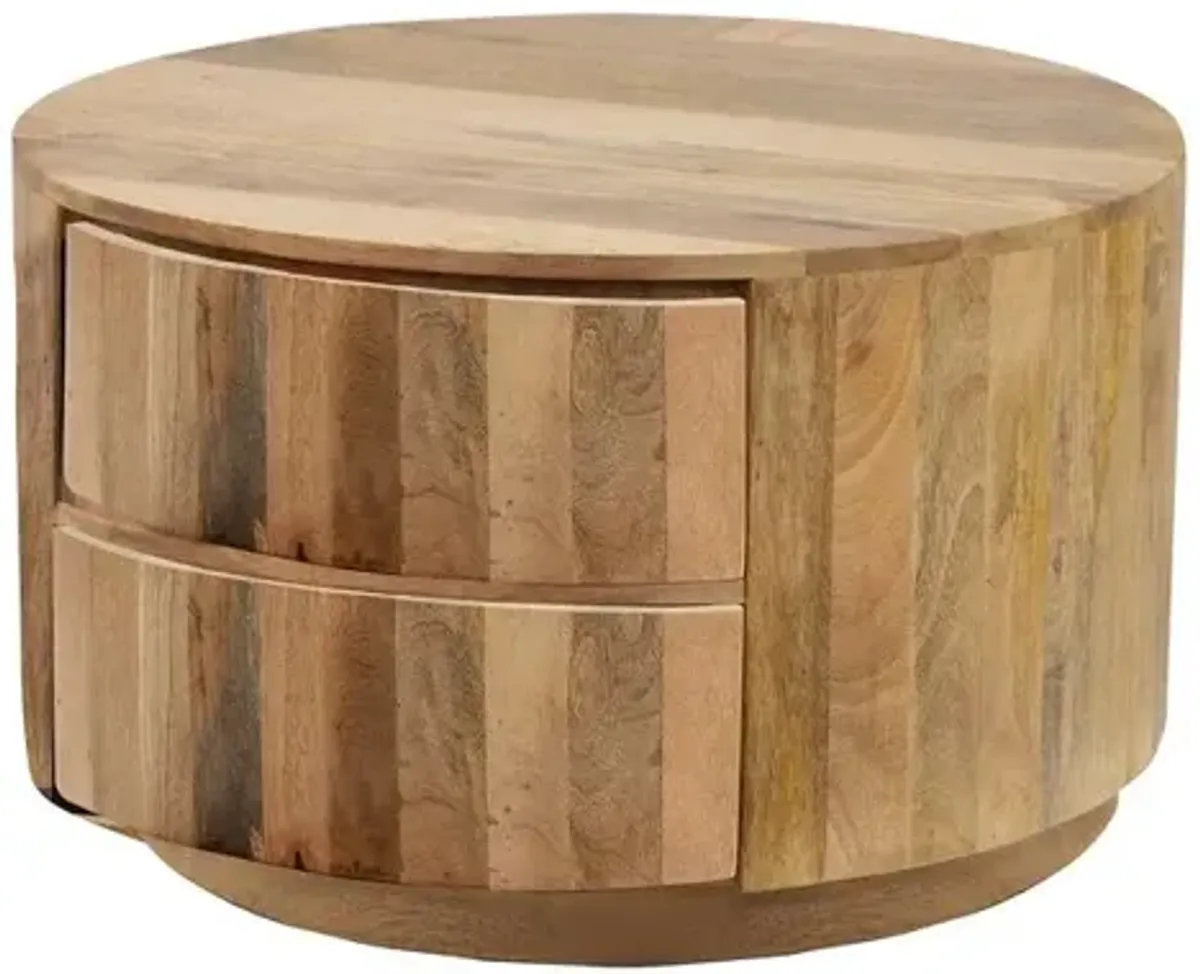 Carolina Living Christa 2-Drawer 30 Round Coffee Table - Natural