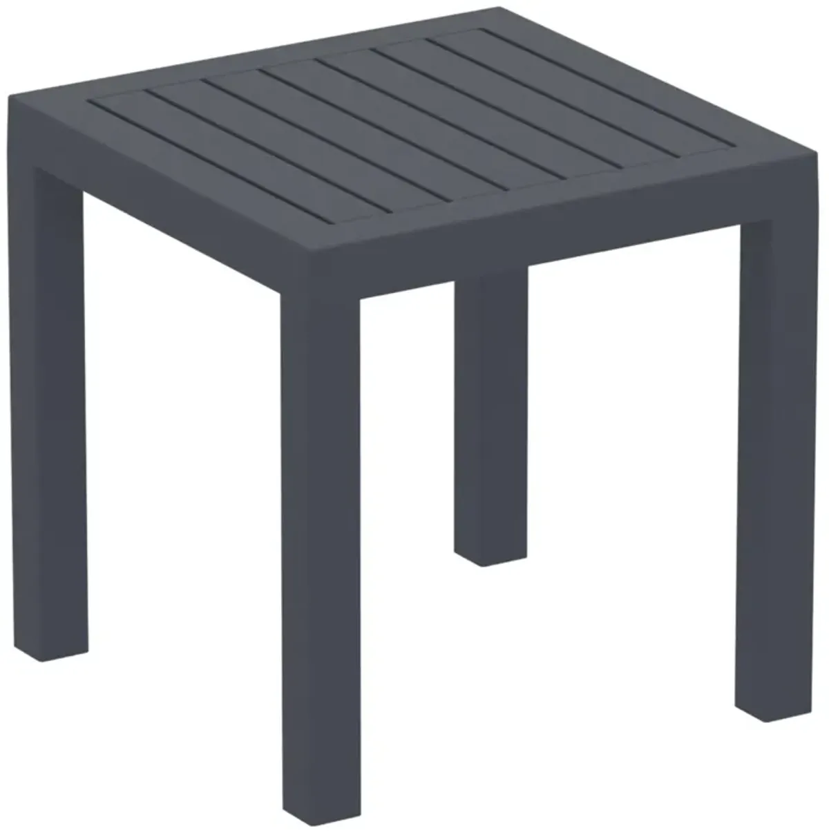 18" Black Patio Square Side Table with Drain Hole