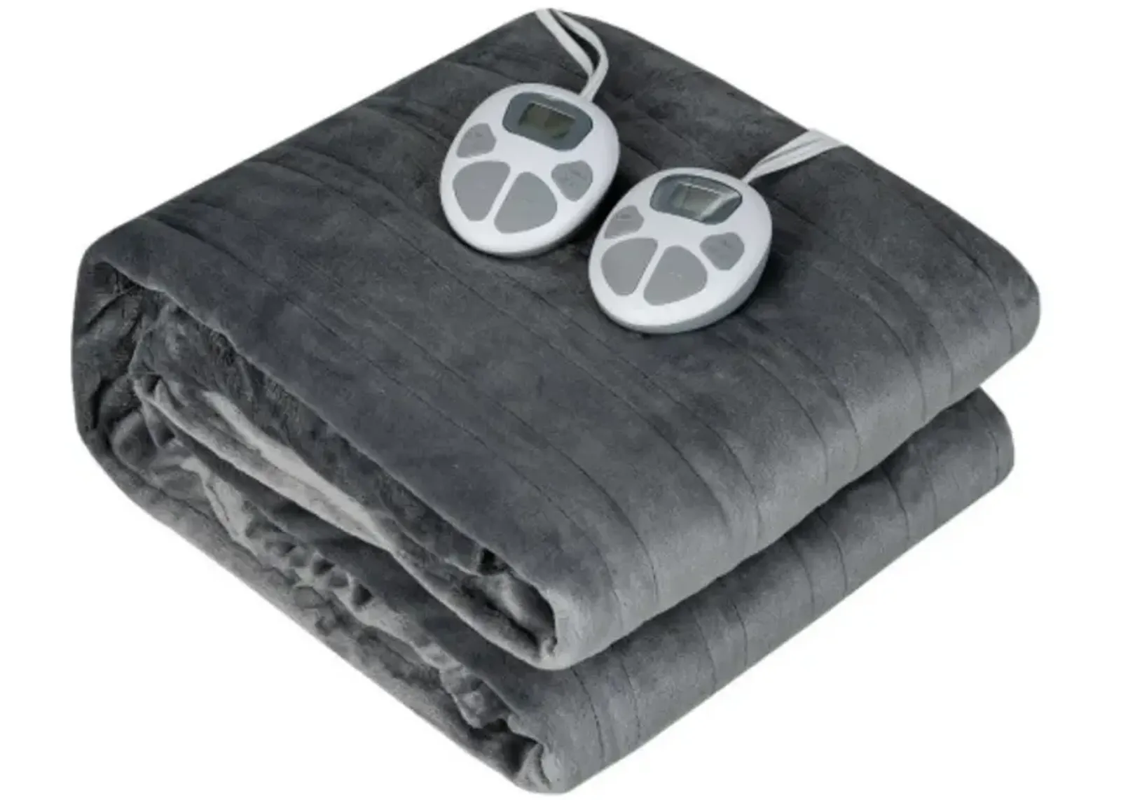 Flannel Heated Electric Blanket with Dual Controllers