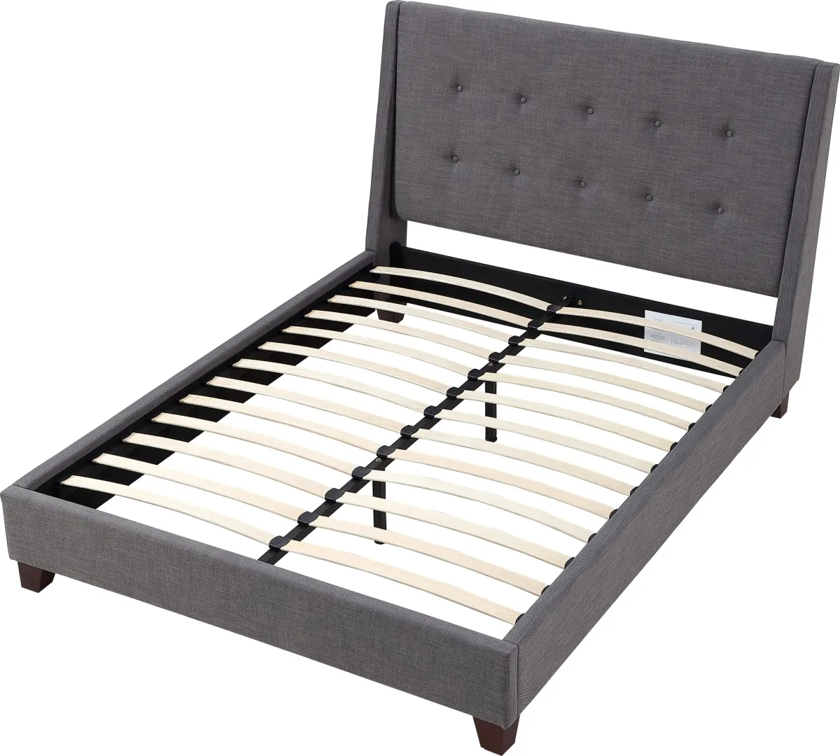 Madera Queen-size Upholstered Platform Bed in Dark Charcoal
