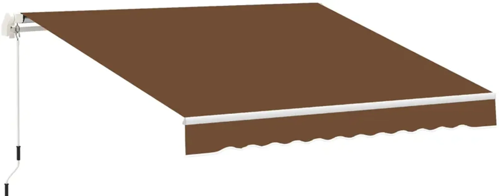 Coffee-Colored Sun Shield: 10'x8' Manual Retractable UV-Protective Awning