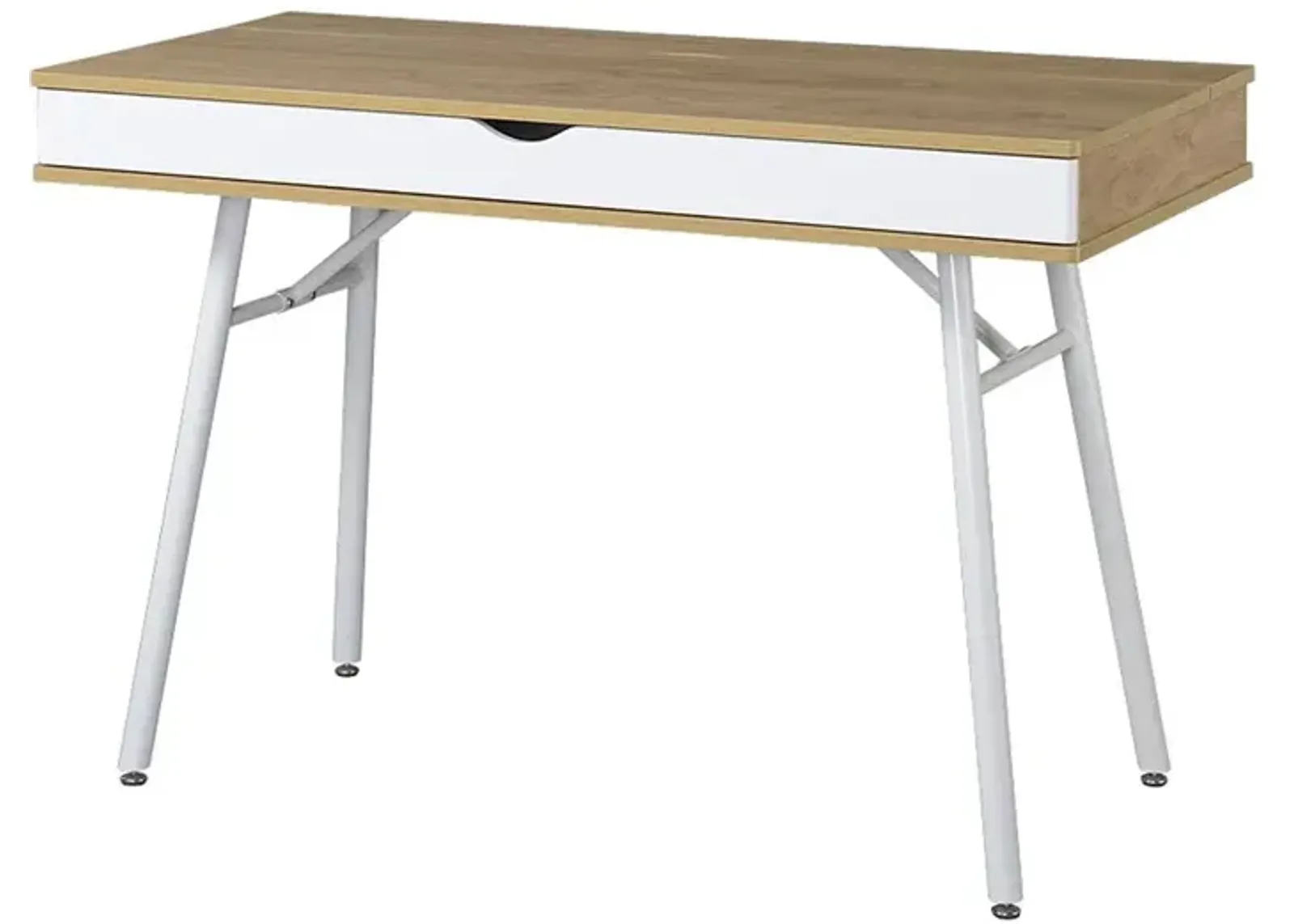 Modern Multi Storage Computer Desk with Storage. Color: Pine