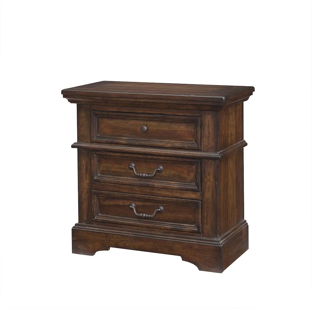 Stonebrook 3-Drawer Nightstand - Tobacco Finish