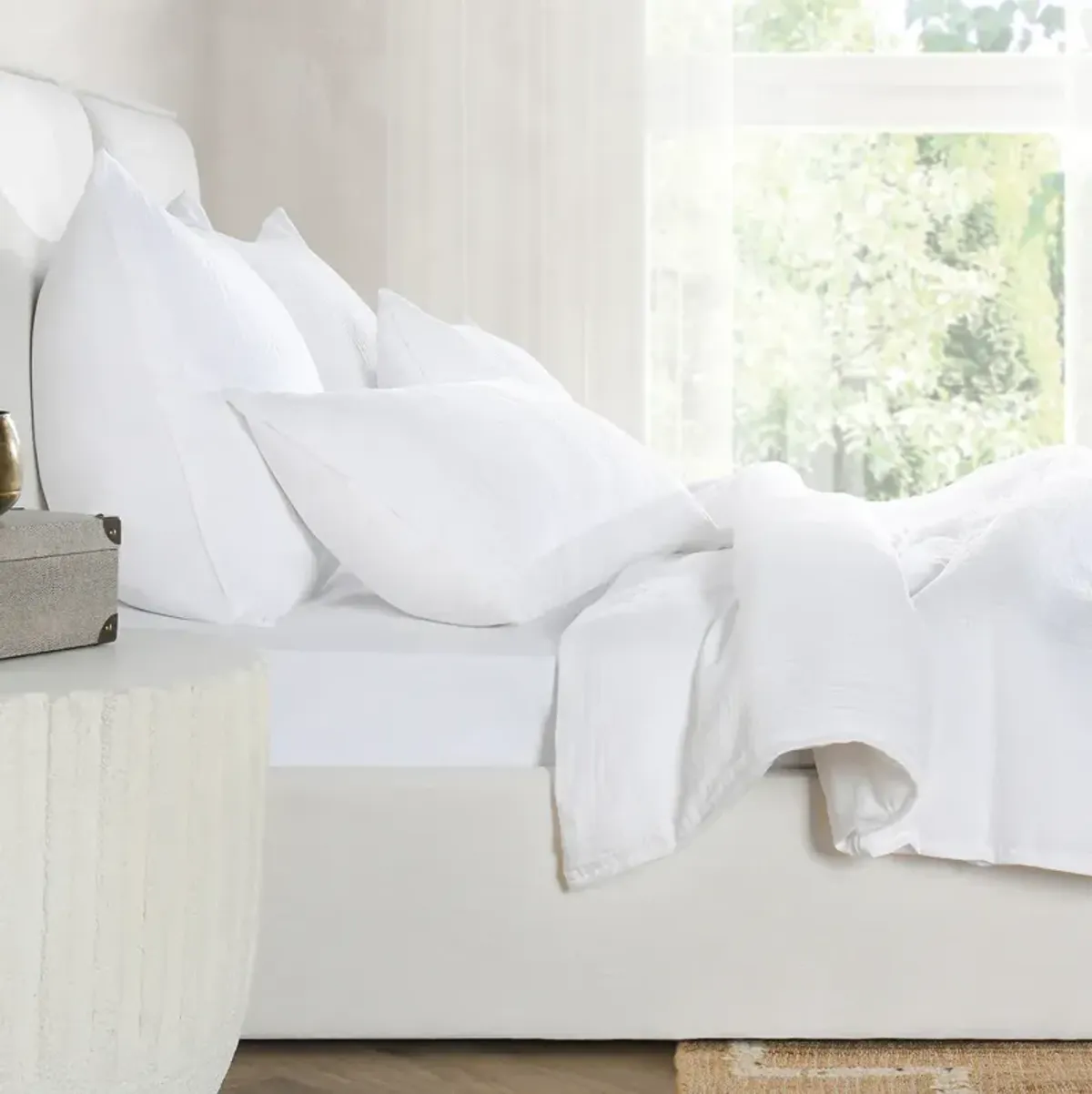 Cardiff White 3-Piece Queen Duvet Set