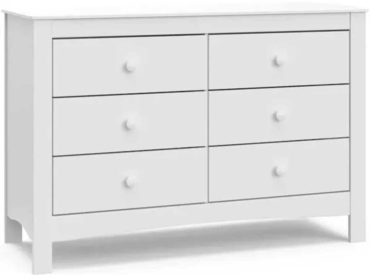 Graco Noah 6 Drawer Double Dresser (White) - 6 Drawer Double Dresser for Kids