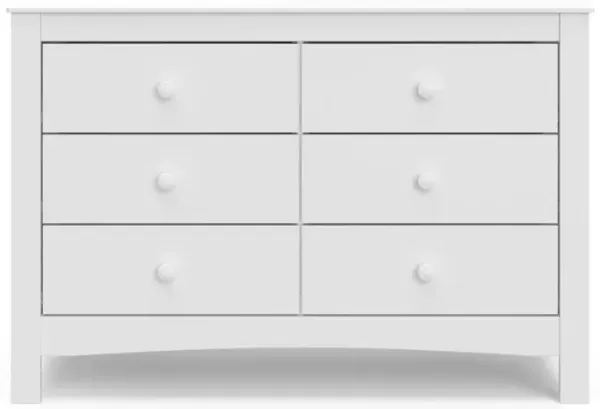 Graco Noah 6 Drawer Double Dresser (White) - 6 Drawer Double Dresser for Kids