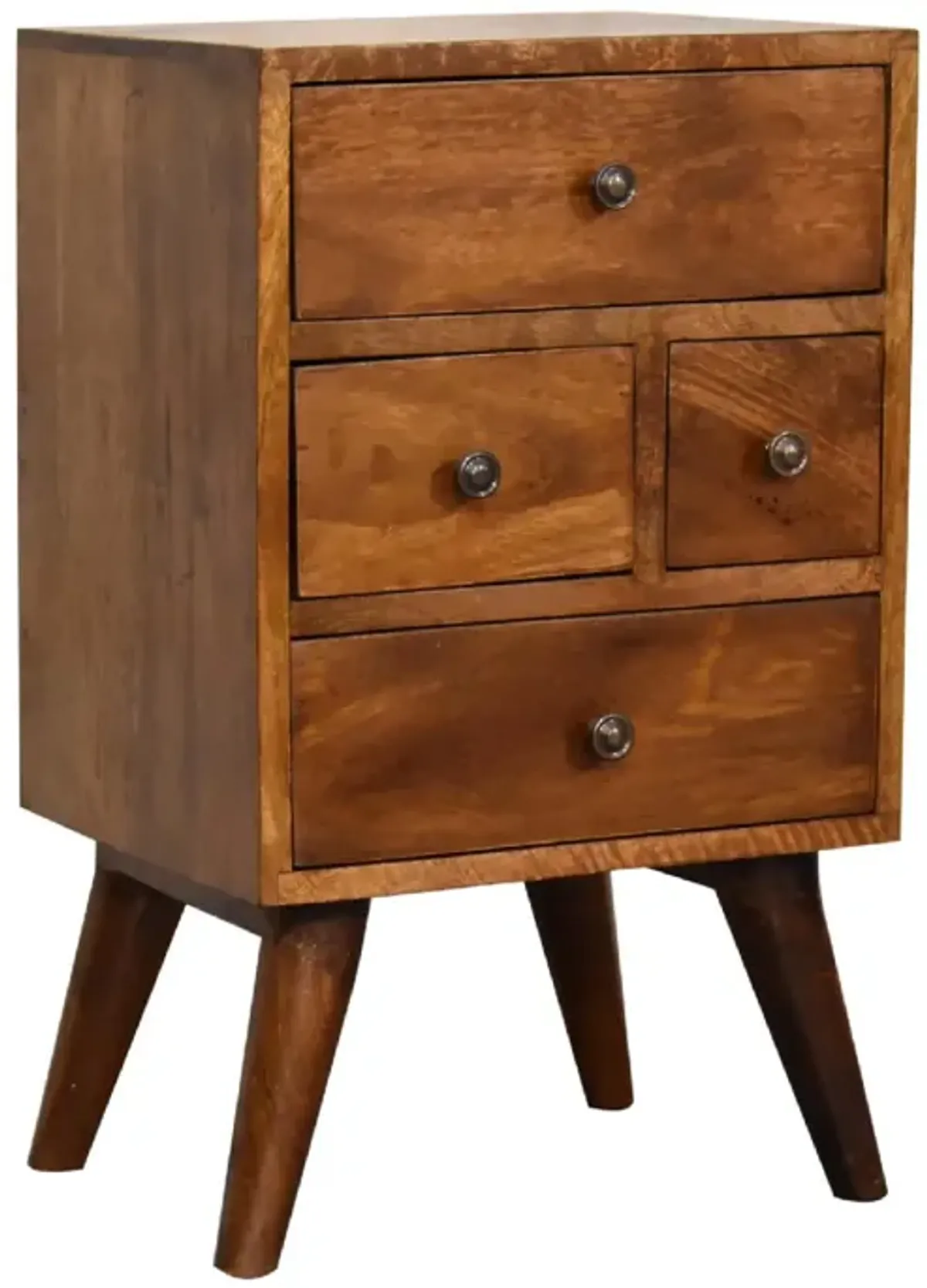 4 Drawer Multi Chestnut Nightstand