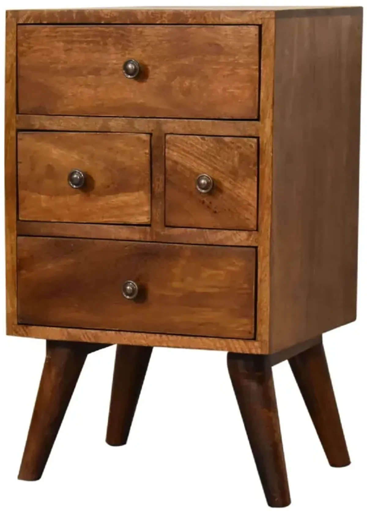 4 Drawer Multi Chestnut Nightstand