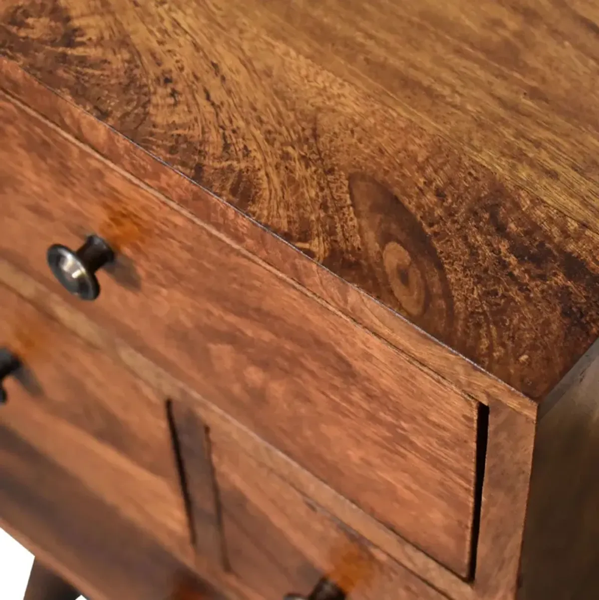 4 Drawer Multi Chestnut Nightstand