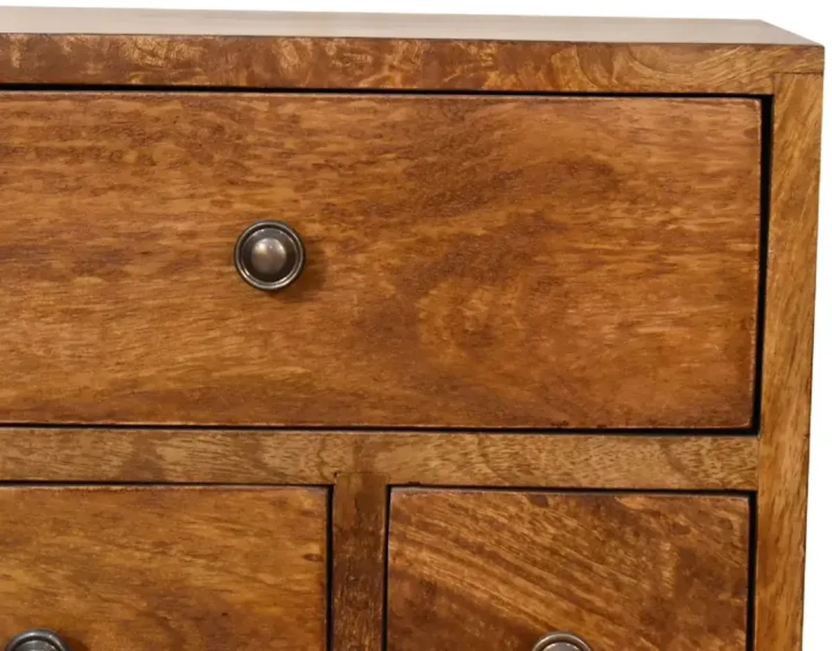 4 Drawer Multi Chestnut Nightstand