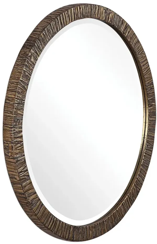 Uttermost Wayde Gold Bark Round Mirror