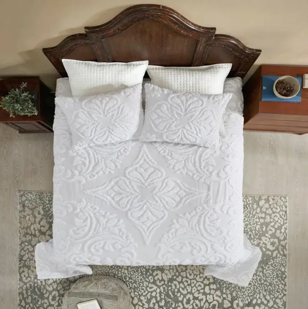 100-Percent Cotton Chenille 3-Piece Coverlet Bedspread Set