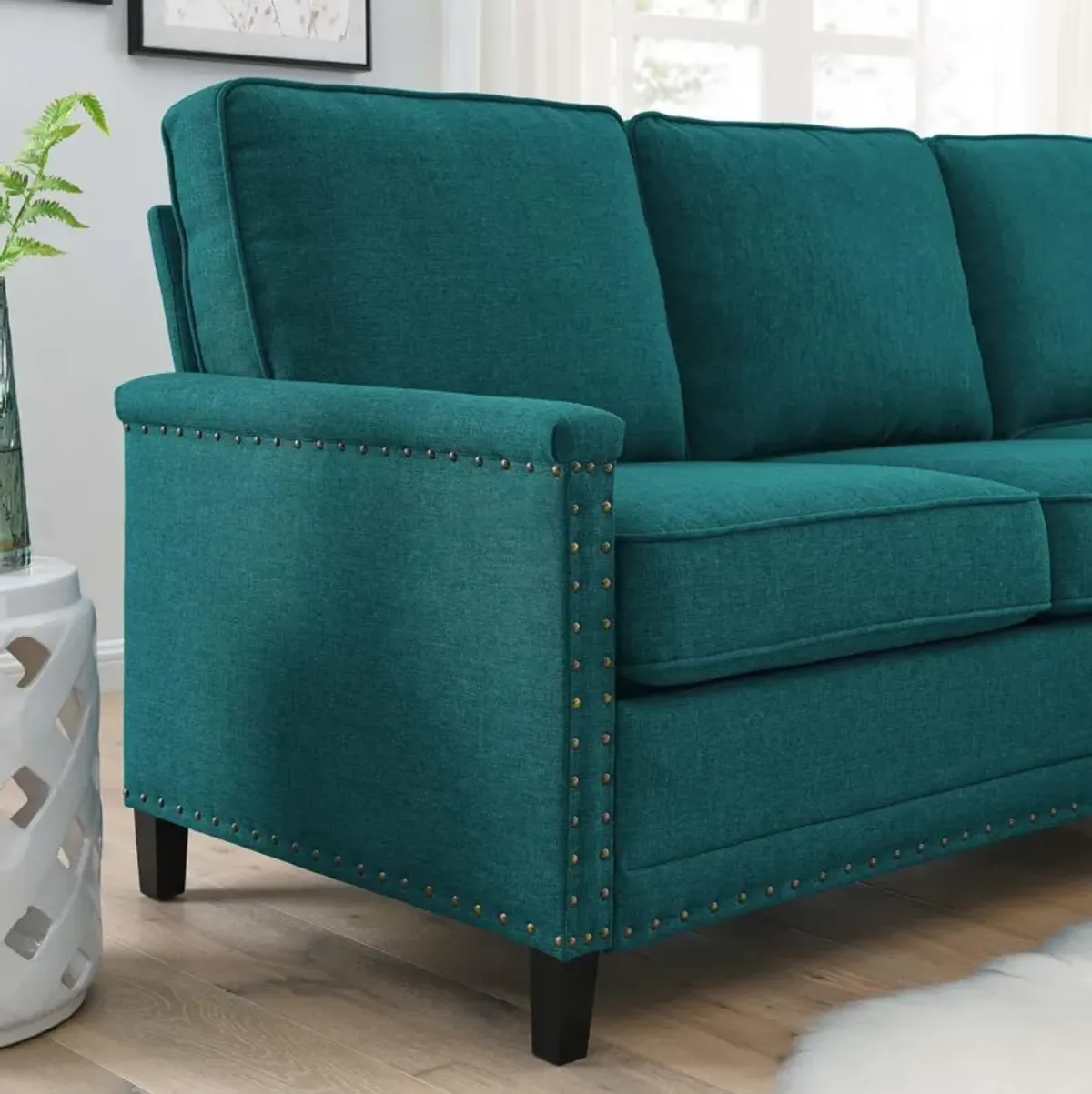 Modway Ashton, Sectional Sofa, Teal