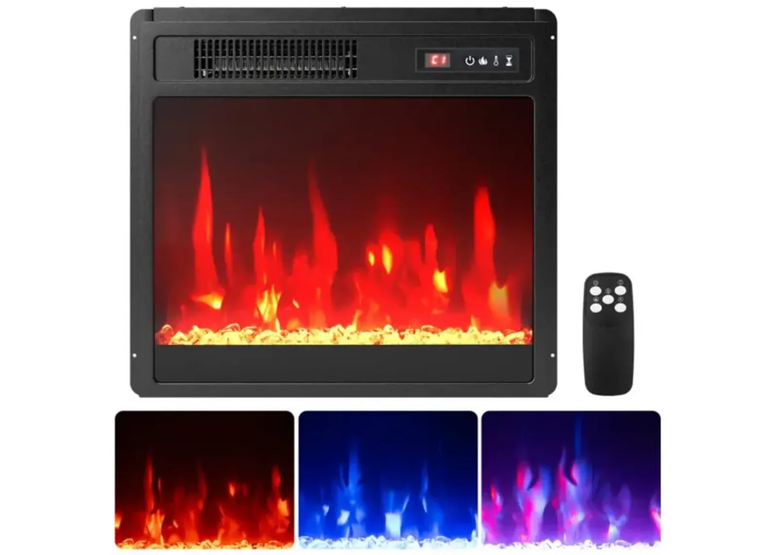 Hivvago 18 Inch Electric Fireplace Insert Fireplace Heater with Overheat Protection