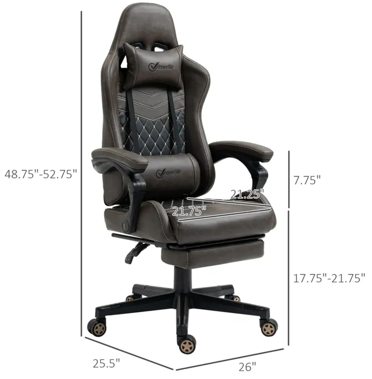 Brown Executive Comfort: Ergonomic High Back Swivel Recliner Office Chair