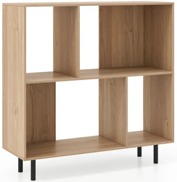 Open Shelf Bookcase with 4 Compartments