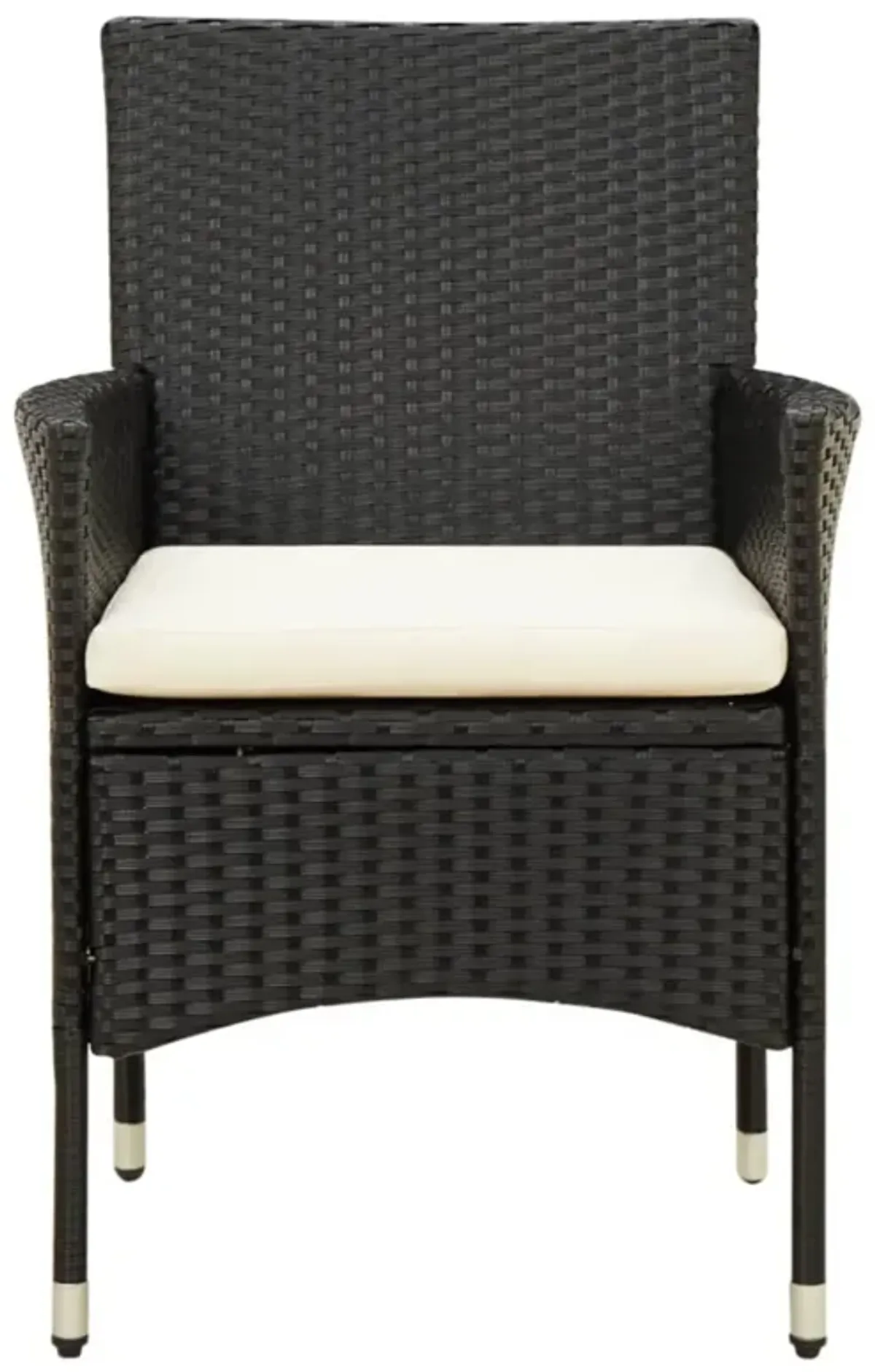 vidaXL Patio Chairs with Cushions 2 pcs Poly Rattan Black