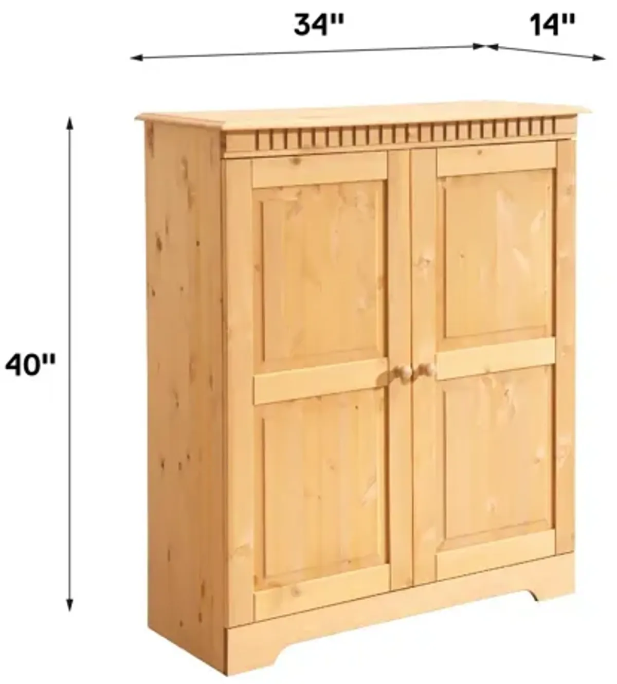 Cubrix Solid Wood 2 Door Closed Storage Cabinet