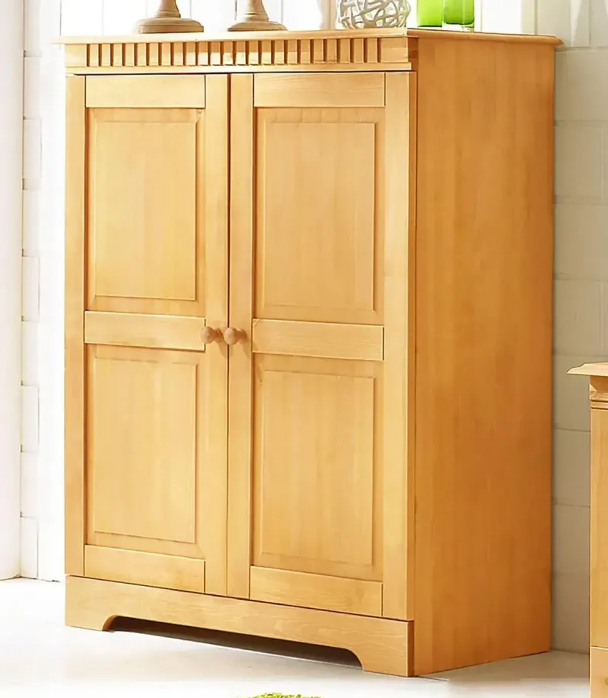 Cubrix Solid Wood 2 Door Closed Storage Cabinet