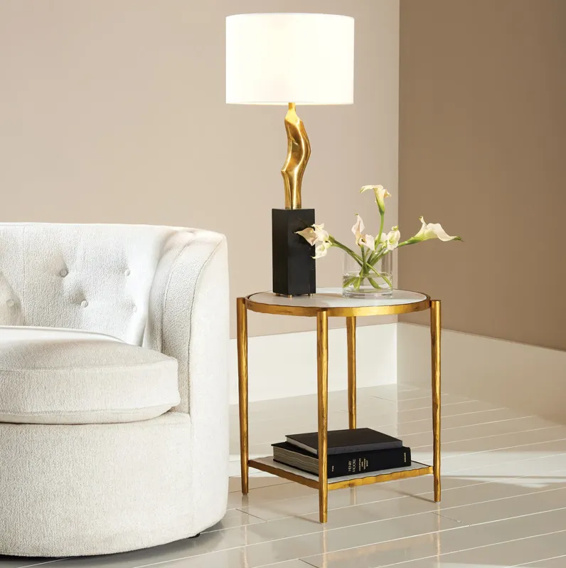 Circle/Square gold Side Table