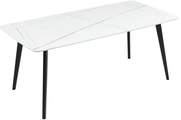 Porcelain Dining Table White 63"