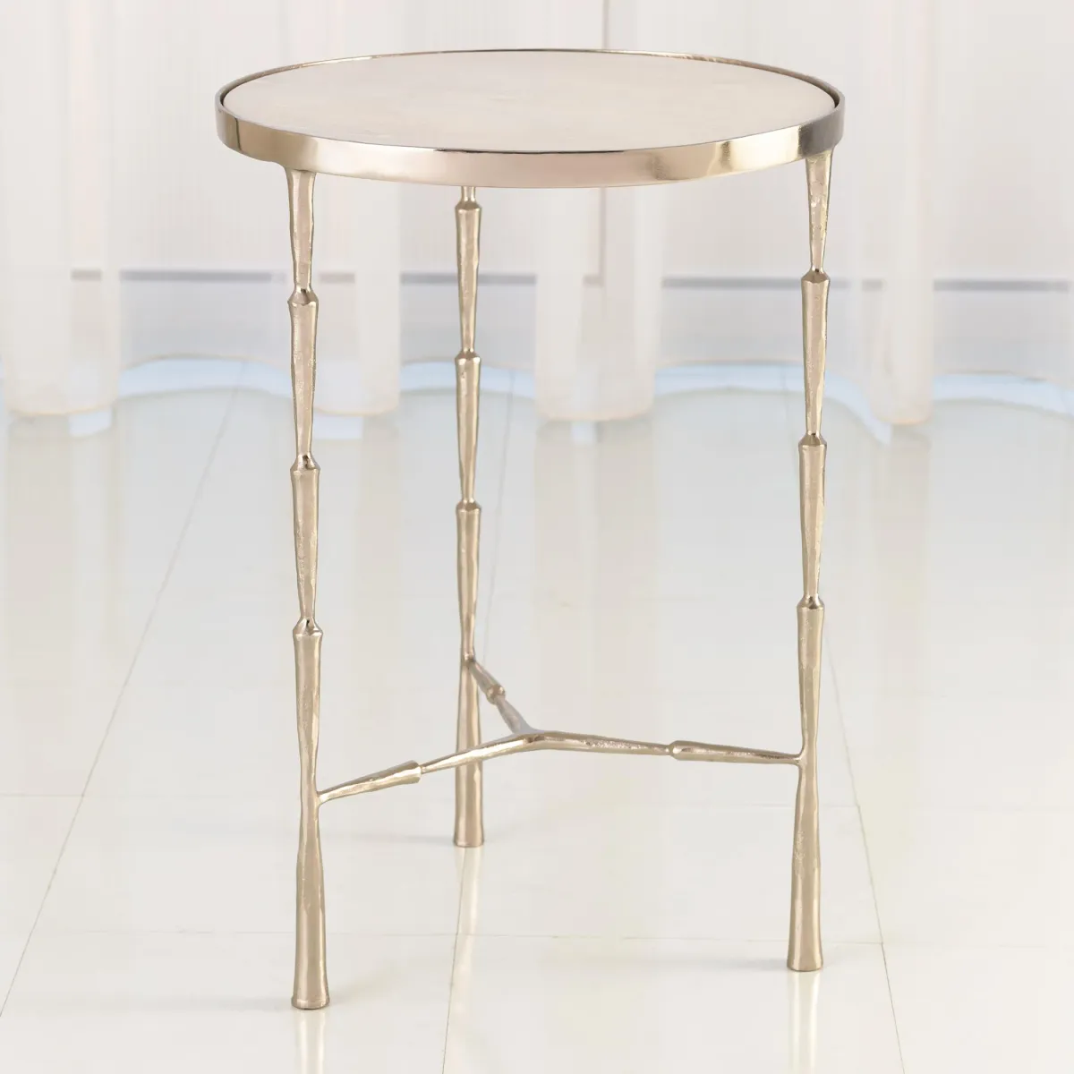 Spike Accent Table- Silver