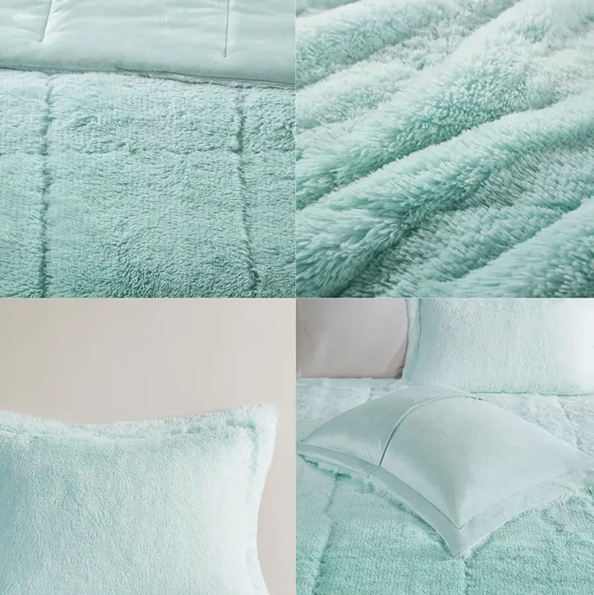 Gracie Mills Ethel Faux Fur Ombre Shag Comforter Set