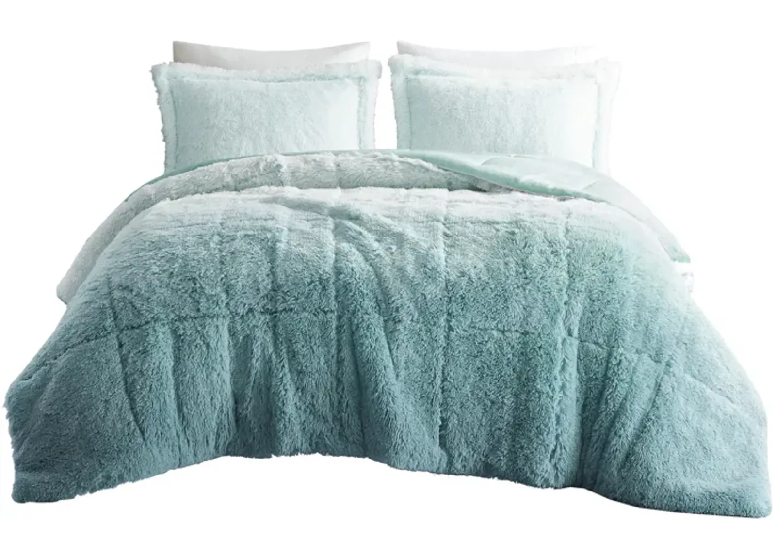 Gracie Mills Ethel Faux Fur Ombre Shag Comforter Set