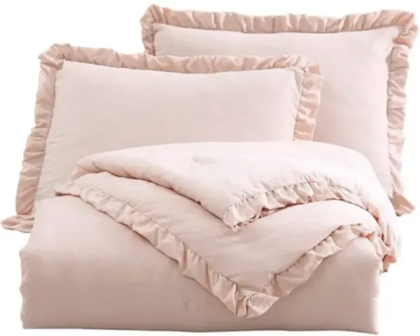 Romantic Ruffle Edge Comforter Set – Oversized Ultra Soft Microfiber Bedding