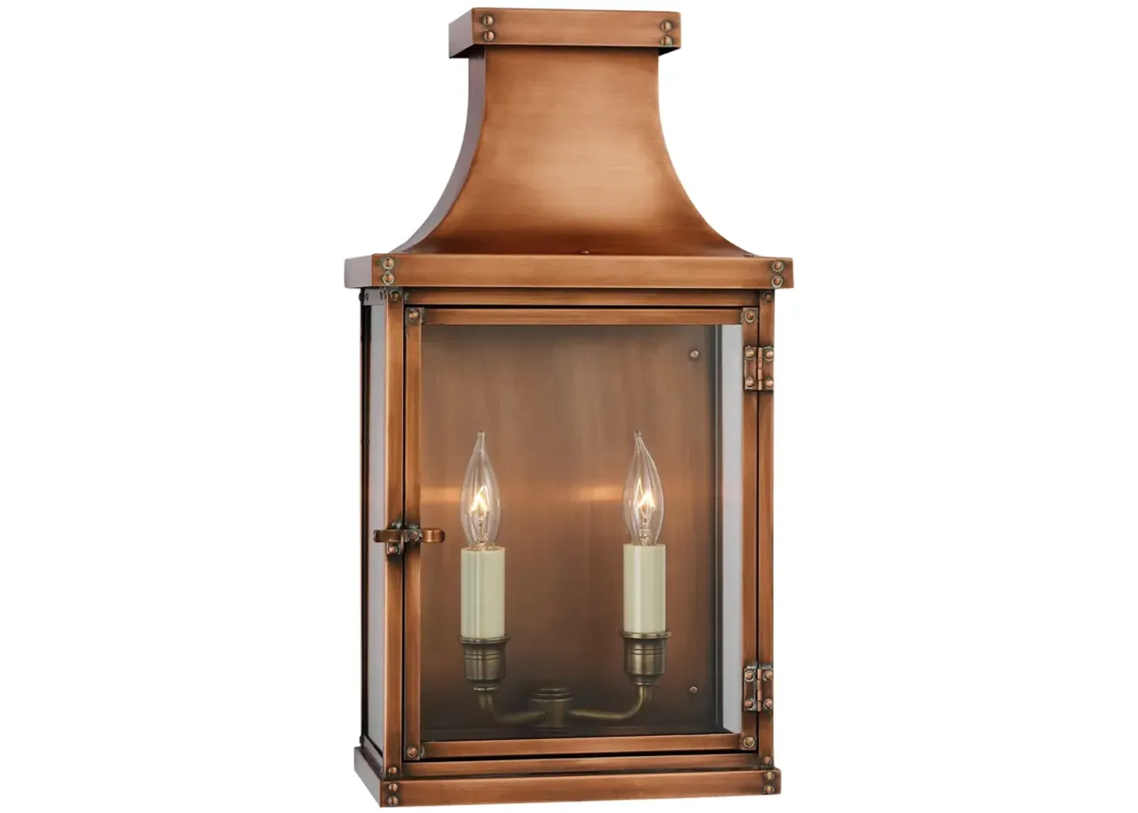 Bedford Wide Short 3/4 Lantern in Natural Copper