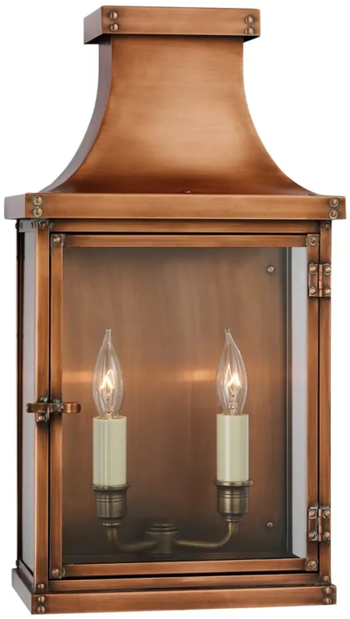 Bedford Wide Short 3/4 Lantern in Natural Copper