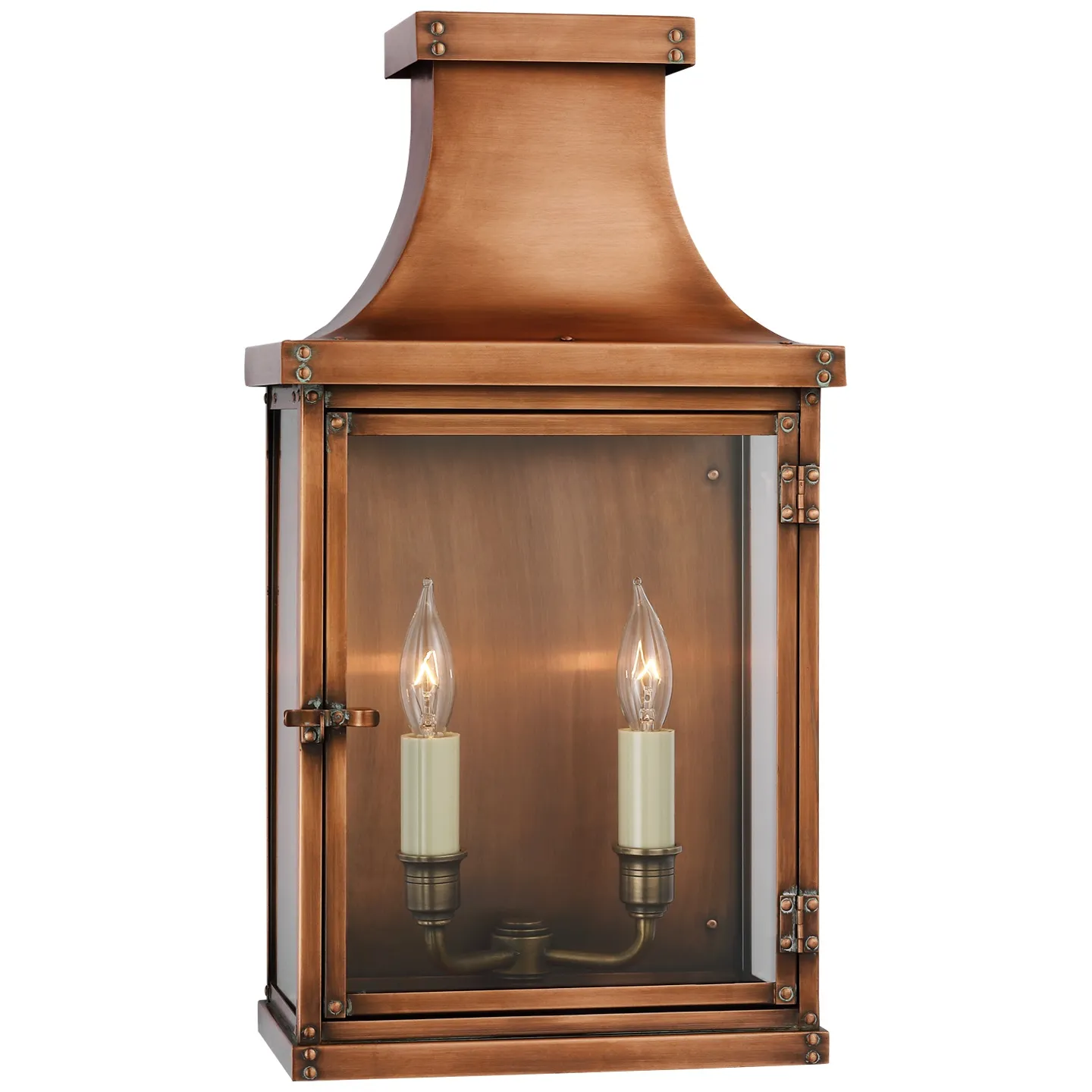 Bedford Wide Short 3/4 Lantern in Natural Copper