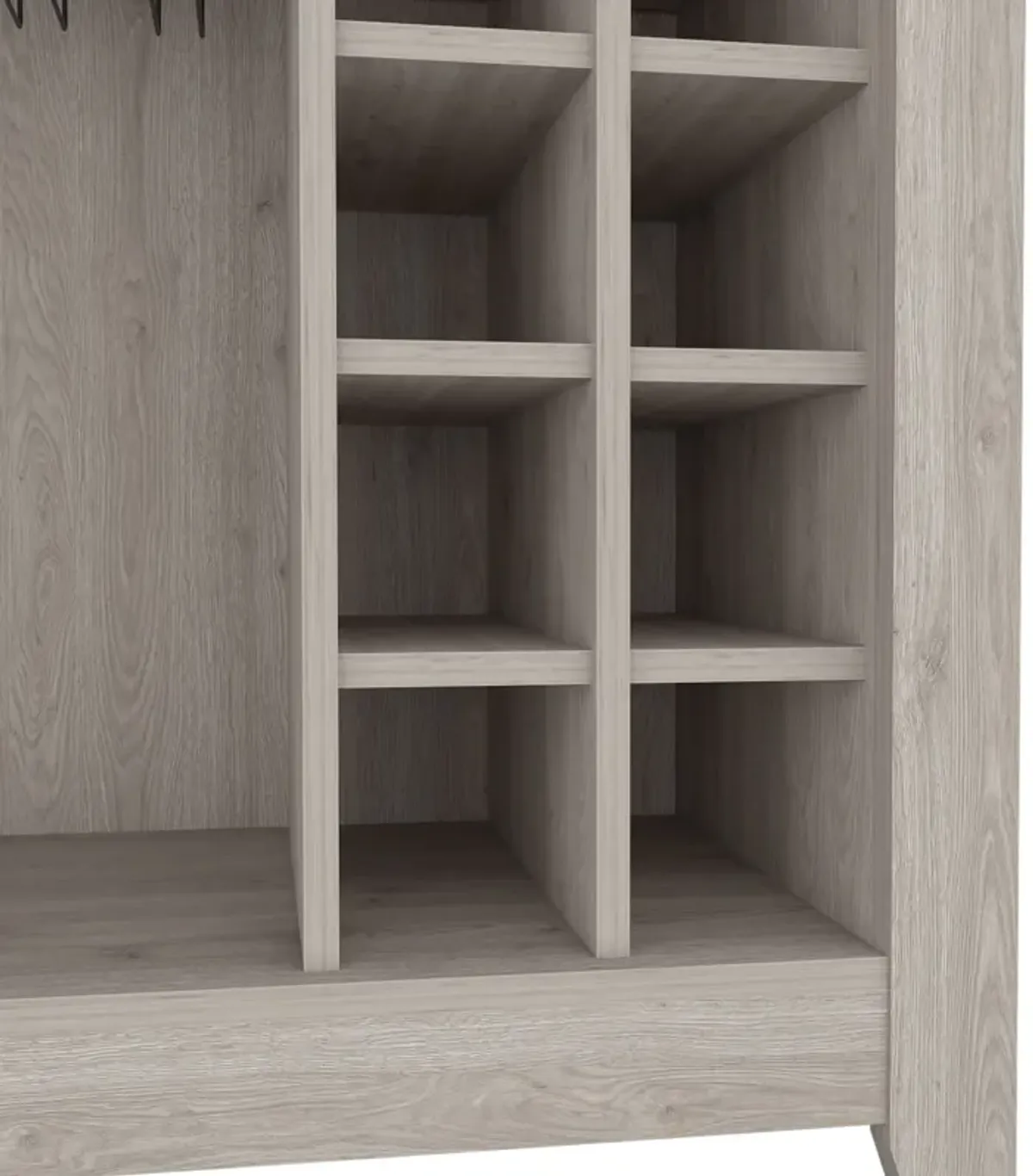 DEPOT E-SHOP Mojito Bar Cabinet, Six Built-in Wine Rack, One Open Drawer, One Open Shelf, Light Gray