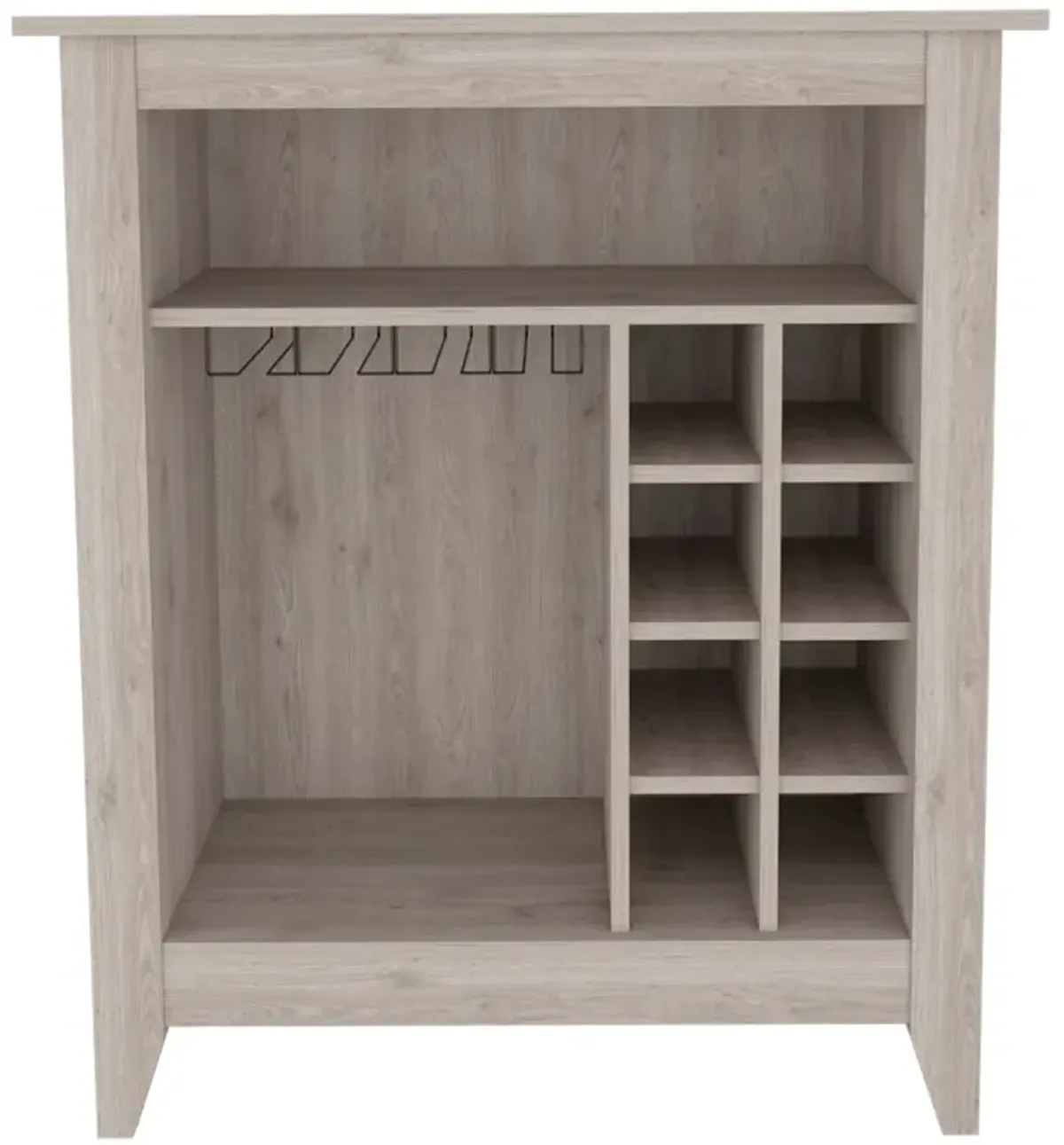 DEPOT E-SHOP Mojito Bar Cabinet, Six Built-in Wine Rack, One Open Drawer, One Open Shelf, Light Gray